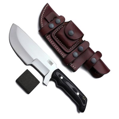 GCS Handmade G10 Handle D2 Tool Steel Bushcraft Hunting Knife with leather sheath Full tang blade designed for Hunting & EDC GCS 309s