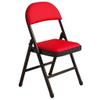 Folding Chairs Furniture PU Padded Desk Chair Camping Chair Folding Back Rest Chair with Metal Frame for Home Garden Office Computer Desk (Color : RedB, Size : 45 * 79cm) view 1