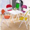 Folding Chairs Furniture PU Padded Desk Chair Camping Chair Folding Back Rest Chair with Metal Frame for Home Garden Office Computer Desk (Color : RedB, Size : 45 * 79cm) view 3