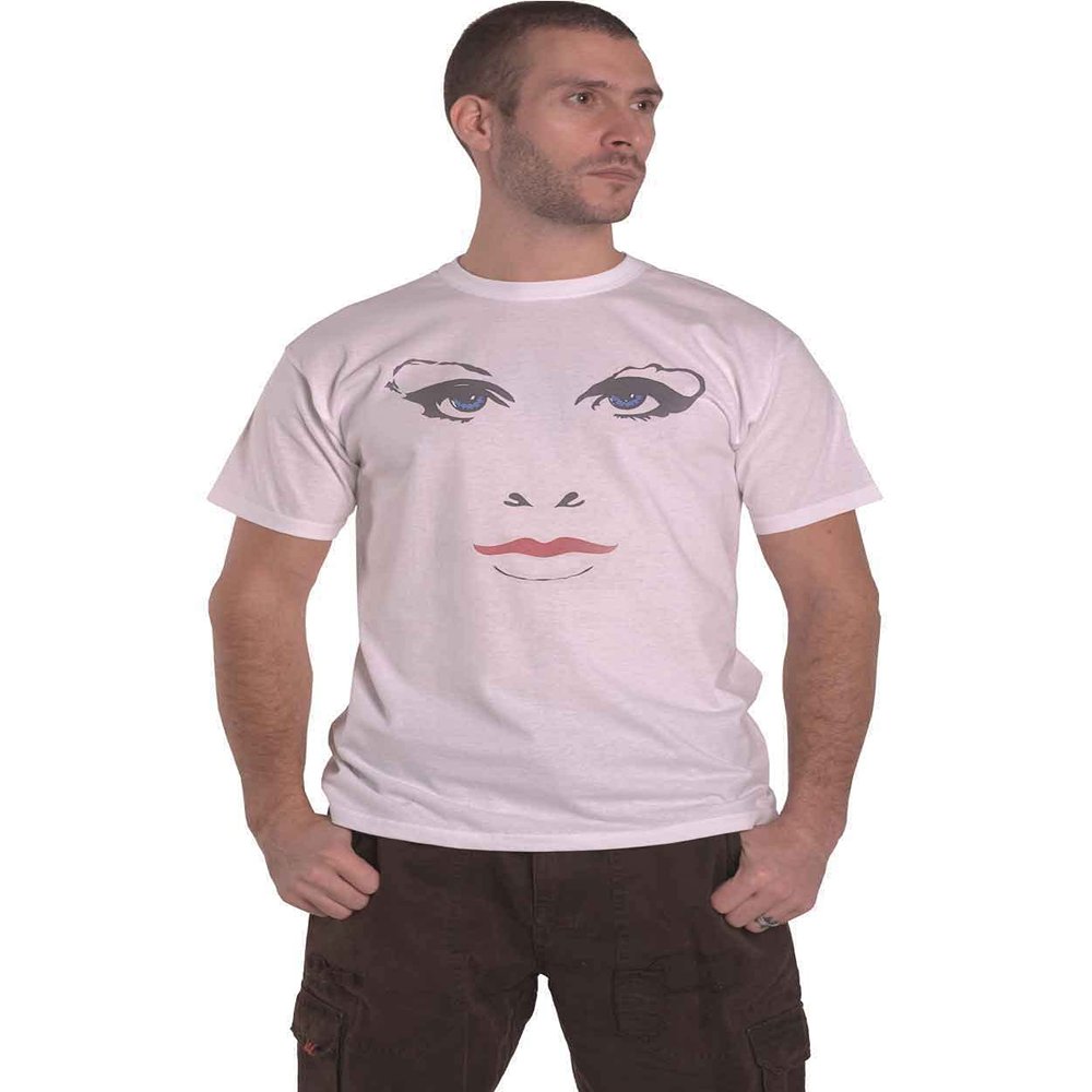 Prince Men's Faces & Doves (Back Print) Slim Fit T-Shirt Large White