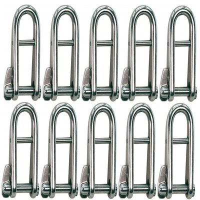 MarineNow 316 Stainless Steel Captive Key Pin Halyard D-Shackle with Bar Choose Size and Quantity (08 mm (5/16"), 10-Pack)