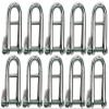 MarineNow 316 Stainless Steel Captive Key Pin Halyard D-Shackle with Bar Choose Size and Quantity (08 mm (5/16"), 10-Pack) view 1