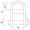MarineNow 316 Stainless Steel Captive Key Pin Halyard D-Shackle with Bar Choose Size and Quantity (08 mm (5/16"), 10-Pack) view 2