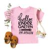 Hello Pre-K Back to School Outfits for Girls, Personalized Kindergarten Shirts for Toddler Girl, Cute First day of School Outfit, Second, Third, Fourth, Fifth Grade Clothes for Kids. PCL SHIRT ONLY view 4