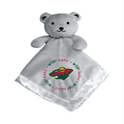 Baby Fanatic Security Bear Plush - Gray, Minnesota Wild, Officially Licensed, Soft Snuggle Buddy, Satin Lining, Bears Stuffed Animal, Carebear Inspired, Adult Collectible, Sports Fan Gift