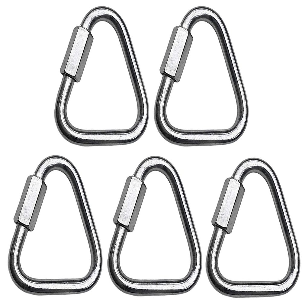 MarineNow 316 Stainless Steel Delta Quick Link Marine Grade Triangle Choose Size and Quantity (05-Pack, 12 mm (1/2"))