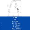 MarineNow 316 Stainless Steel Delta Quick Link Marine Grade Triangle Choose Size and Quantity (05-Pack, 12 mm (1/2")) view 3