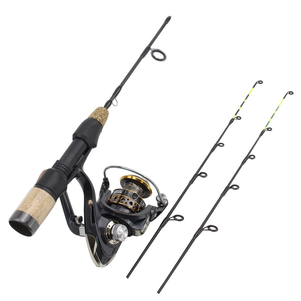 2Tips 60cm Ultra-Short Childrens Fishing Rod, 45 G Ultra-Lightweight Onboard Fishing Rod Ice Fishing Rod, Stick Roll Combo, Mini Ice Fishing Rod Reel Set, Beginner Fishing, Bass Fishing ZYHYD