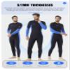 Hevto Wetsuits Men 3/2mm Neoprene Scuba Diving Surfing Wet Suit Keep Warm Back Zip in Cold Water Swimming Kayaking Jet Ski SUP (Men1-Blue, L) view 4