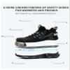 Legou Safety Shoes MenWork Shoes Lightweight Breathable Women Sport Steel Toe Cap Shoes Anti-Stab Microfiber Leather Shoes Black+Orange Size 7,5us/41eu view 4