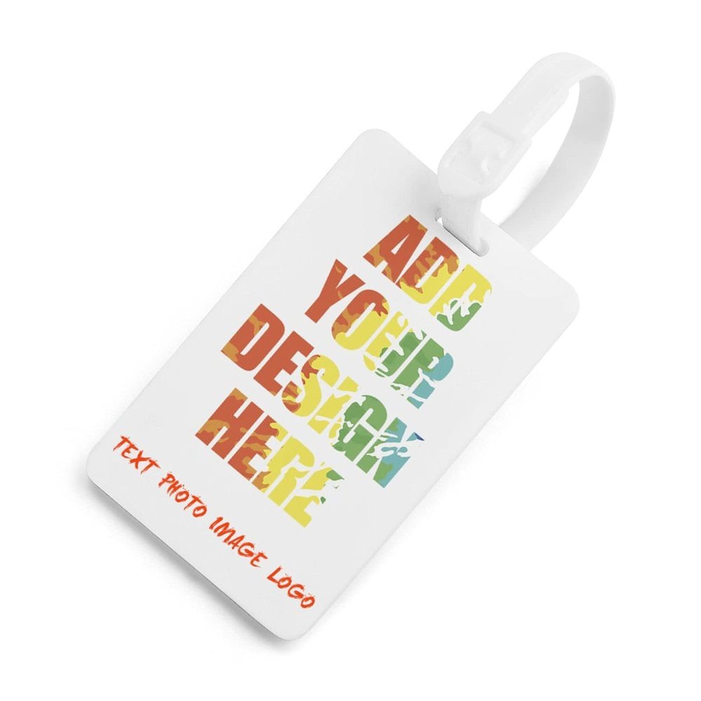 Tuizumy Custom Luggage Tag - Personalized Your Own Text, Image, Photo, Logo Customized Travel Suitcases Labels Tags with Full Privacy Card1 PCS