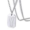 GOLDCHIC JEWELRY Personalized Initial H Necklace Stainless Steel Dog Tag Alphabet Letter Personalised Sports Lover Pendant Athelets Gifts for Son/Teens view 1
