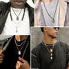Personalized Initial Dog Tag Necklace for Black Mens Sports Basketball/Football/Baseball Letter Pendant with Curb Chain Monogram Jewelry view 3