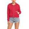 DRESSOLE Women's Cropped Zip Up Hoodie Casual Long Sleeve Workout Hooded Sweatshirt Coat Red L view 4