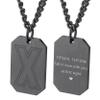 R Chain Black, Initial Pendant Necklace for Men Women Monogram Chain Letter Necklaces Stainless Steel Dog Tag Jewelry Personalized Name Necklace Athelets Gifts view 1