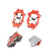 LINXGR Kids 11 Teeth Crampons for Hiking Shoes and Boots Anti-Slip Ice Cleats Camping Walking Cleats Child Unisex with Stainless Steel Chains (Orange, Medium for Little/Big Kids) view 1