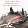 LINXGR Kids 11 Teeth Crampons for Hiking Shoes and Boots Anti-Slip Ice Cleats Camping Walking Cleats Child Unisex with Stainless Steel Chains (Orange, Medium for Little/Big Kids) view 4