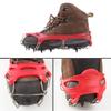 LINXGR Kids 11 Teeth Crampons for Hiking Shoes and Boots Anti-Slip Ice Cleats Camping Walking Cleats Child Unisex with Stainless Steel Chains (Red, Small for Toddler/Little Kids) view 2