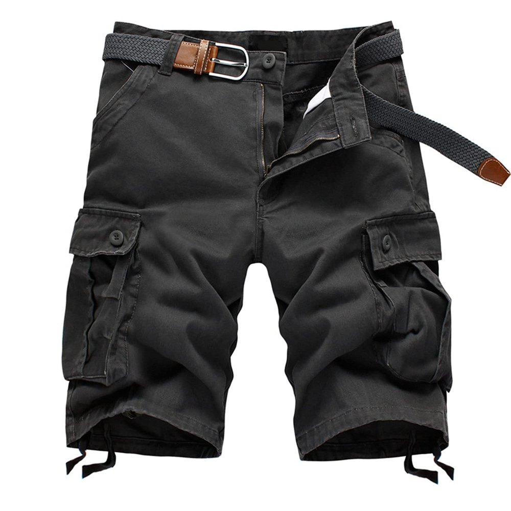 Men's Cargo Shorts Casual Lightweight Multi Pocket Short Pants Classic Relaxed Fit Stretch Outdoors Shorts (Gray,32)