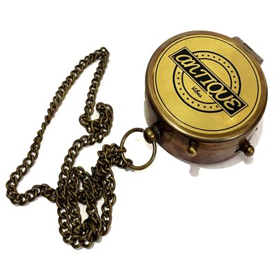 Nautical Brass Compass Handmade Working Magnetic Pocket Chain Sailor Pirate Gift