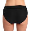 Trendy Friday Womens Swim Shorts Cheeky Bikini Bottom Tankini Swim Skirt Ruched Beach Skorts Solid Swimming Pants (A08 Black, Medium) view 3