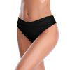 Trendy Friday Womens Swim Shorts Cheeky Bikini Bottom Tankini Swim Skirt Ruched Beach Skorts Solid Swimming Pants (A08 Black, Medium) view 4