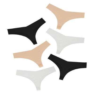DEANGELMON Seamless Thongs for Women No Show Thong Underwear Women Comfortable Multiple Pack (6P1, M)