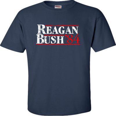 Go All Out XX-Large Navy Blue Adult Reagan Bush 1984 Republican Campaign T-Shirt