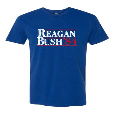 3X-Large Royal Mens Reagan Bush 1984 Republican Campaign Deluxe Soft T-Shirt
