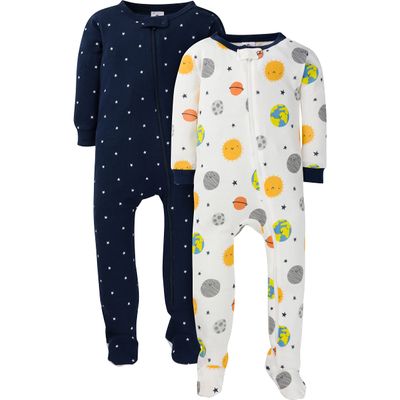 Gerber Baby Boys 2-pack Footed Pajamas And Toddler Sleepers, Blue Earth, 18 Months US