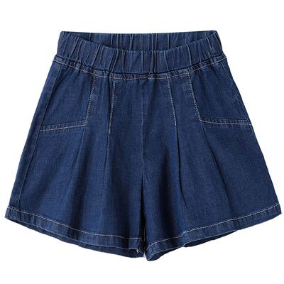 EISHOW Toddler Baby Girls Cute Denim Shorts Ruffles Pleated Shorts Kids Baby Comfortable Workout Skirt Shorts Jeans Skort (Dark Blue,6-7Y,6 Years,7 Years)