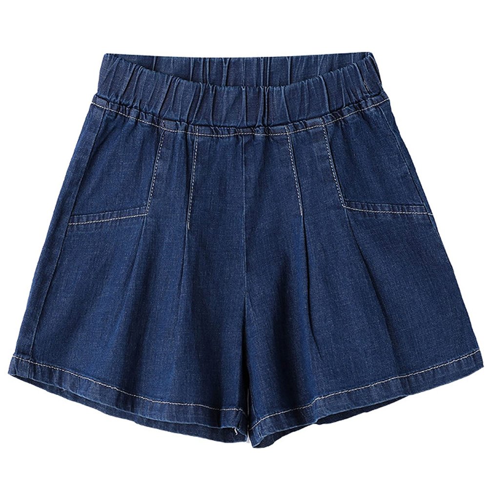 EISHOW Toddler Baby Girls Cute Denim Shorts Ruffles Pleated Shorts Kids Baby Comfortable Workout Skirt Shorts Jeans Skort (Dark Blue,6-7Y,6 Years,7 Years)
