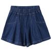EISHOW Toddler Baby Girls Cute Denim Shorts Ruffles Pleated Shorts Kids Baby Comfortable Workout Skirt Shorts Jeans Skort (Dark Blue,6-7Y,6 Years,7 Years) view 1