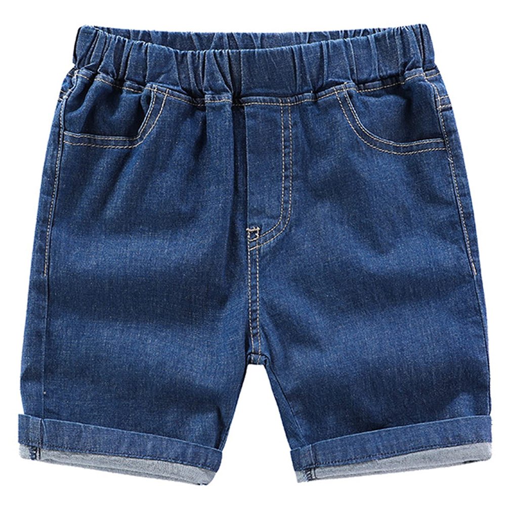 EISHOW Baby Infant Toddler Boy Girl Outfit Summer Casual Elastic Jeans Denim Shorts Pull-On Bottoms Cropped Denim Short Pants (Navy,5-6Y,5 Years,6 Years)