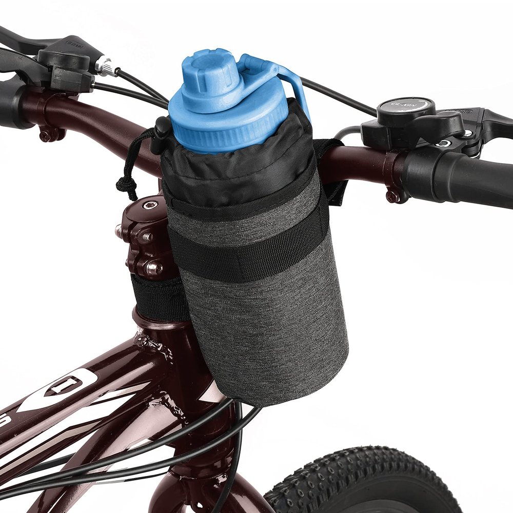 Accmor Insulated Bike Water Bottle Holders - Keeps Bottle Cool or Warm, Universal Fit for Kids, Mountain, Cruiser, Road Bikes - Black