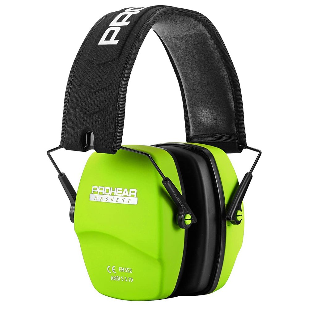 PROHEAR 016 Ear Protection Safety Earmuffs for Shooting, NRR 26dB Hearing Protector with Low-Profile Earcups, Compact Foldable Ear Defenders for Gun Range, Hunting (Fruit Green)