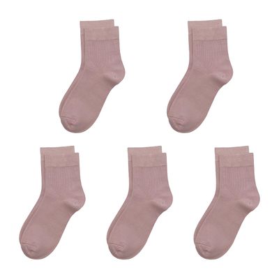SERISIMPLE Kids Viscose Bamboo School Socks Soft flate Seam Color Anti Odor Thin Breathable Stretch Cuffs Girls Boy 5 Pairs (US, Alpha, Medium, Regular, Pink)