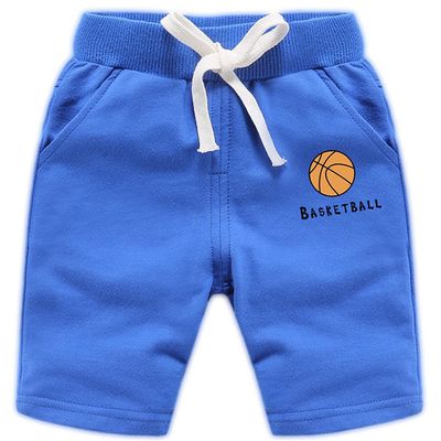 EISHOW 2-Pack Baby Boys Girls Shorts Basketball Soccer Funny Print Short Pants Soft Cotton Shorts with Drawstring Pockets (Color Blue,18-24 Months,18 Months,24 Months)