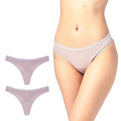 Shero Thong Period, Maternity, Postpartum Panties, Leakproof, Odor & Moisture Control Underwear for Women & Teens (US, Alpha, Large, Regular, Regular, 2 Pack Lilac)