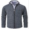 VtuAOL Men's Slim Zip Up Sweater Thick Knitted Casual Cardigan Sweaters with Pockets Dark Grey US L view 1