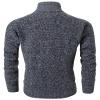 VtuAOL Men's Slim Zip Up Sweater Thick Knitted Casual Cardigan Sweaters with Pockets Dark Grey US L view 2