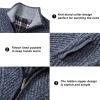 VtuAOL Men's Slim Zip Up Sweater Thick Knitted Casual Cardigan Sweaters with Pockets Dark Grey US S view 3