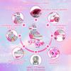 Toddler Roller Skates Rainbow Unicorn for Little Girls Ages 3 4 5 6 - Quad Skates for Child - Adjustable All Light up Wheels, Birthday Gift for Daughter Granddaughter view 3