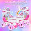 Girls Roller Skates for Big Kids - Pink for Child Age 8 9 10 11 12 - Rainbow Adjustable Unicorn Quad Skate for Children with Light Up Wheels - Birthday Gift for Daughter Granddaughter view 2