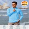 TACVASEN Long Sleeve Swim Shirts for UPF 50+ Sun Protection Shirts Quick Dry Rash Guard Outdoor 1/4 Zip T-Shirts Waterfall Blue M view 3