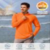 TACVASEN Running Shirts for Men Long Sleeve UV Protection 1/4 Zip Shirts for Athletic Summer Tops for Mens Rash Guard Golf T-Shirts Orange L view 3