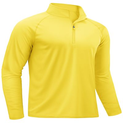 TACVASEN Swim Shirts for Men Rash Guard Sun Shirt Long Sleeve Dry Fit Mens Sun Protection Cooling Athletic UV T-Shirts Outdoor Yellow S