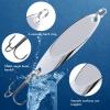 FREGITO 5pcs Fishing Spoons, Trout & Bass Lures, Hard Metal Spinner Baits (Silver-A) view 2