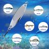 FREGITO 5pcs Fishing Spoons, Trout & Bass Lures, Hard Metal Spinner Baits (Silver-A) view 4