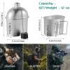 Military Canteen Cookware Set Include 1 QT Military Army Aluminum Alloy Canteen 0.5 QT Multi-Functional Water Bottle with Grab Handled Cup Green Canvas Cover Bag for Outdoor Camping Hiking view 3